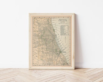 Chicago Illinois 1893 Map | Fine Art Print