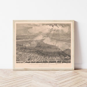 Washington DC 1865 Vogelansicht Karte | Fine Art Druck