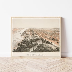 Hoboken New Jersey Vogelaugen Ansicht 1874 Lithographie | Fine Art Druck