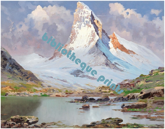 マッターホルン山、ツェルマット、スイス、1930年頃、油絵