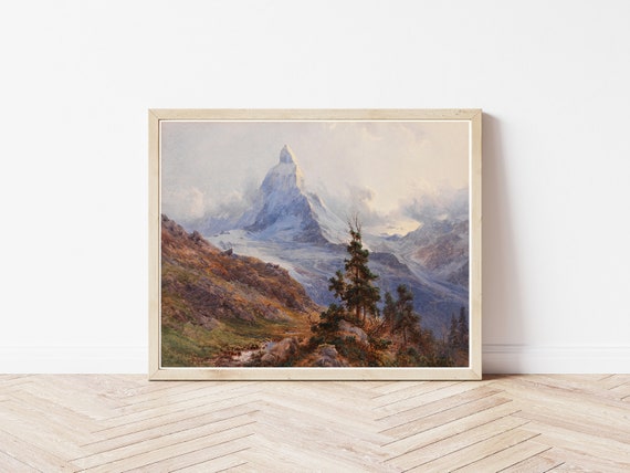 油絵画　マッターホルン(額付き) マッターホルン山 ツェルマット スイス 1888年 油絵 | ファインアート