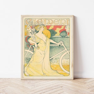 Art Nouveau Cycling Poster, Clement Cycles 1900 Bicycle Advertisement | Fine Art Print