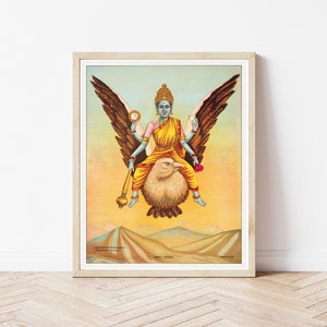 Hindu Goddess Lakshmi Circa 1910 Lithograph | Fine Art Print