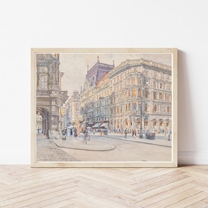 Vienna Austria Kärntner Street Cityscape 1921 Watercolor Painting | Fine Art Print