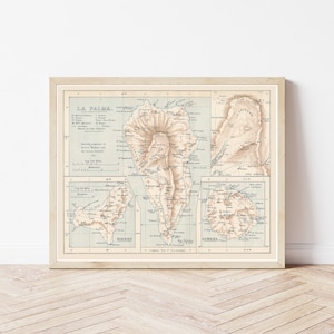 La Palma, El Hierro, La Gomera, Canary Islands 1901 Map | Fine Art Print