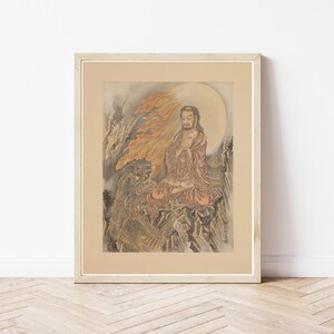 Buddhist Art Buddha Conquering Demons 1888 Silk Painting | Fine Art Print