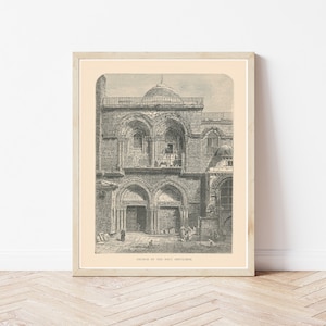 Grabeskirche Jerusalem Israel 1885 Gravur Illustration | Fine Art Druck