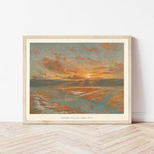 Planet Mars Oberfläche Ansicht Marslandschaft 1900 Astronomie Buch Illustration | Fine Art Druck