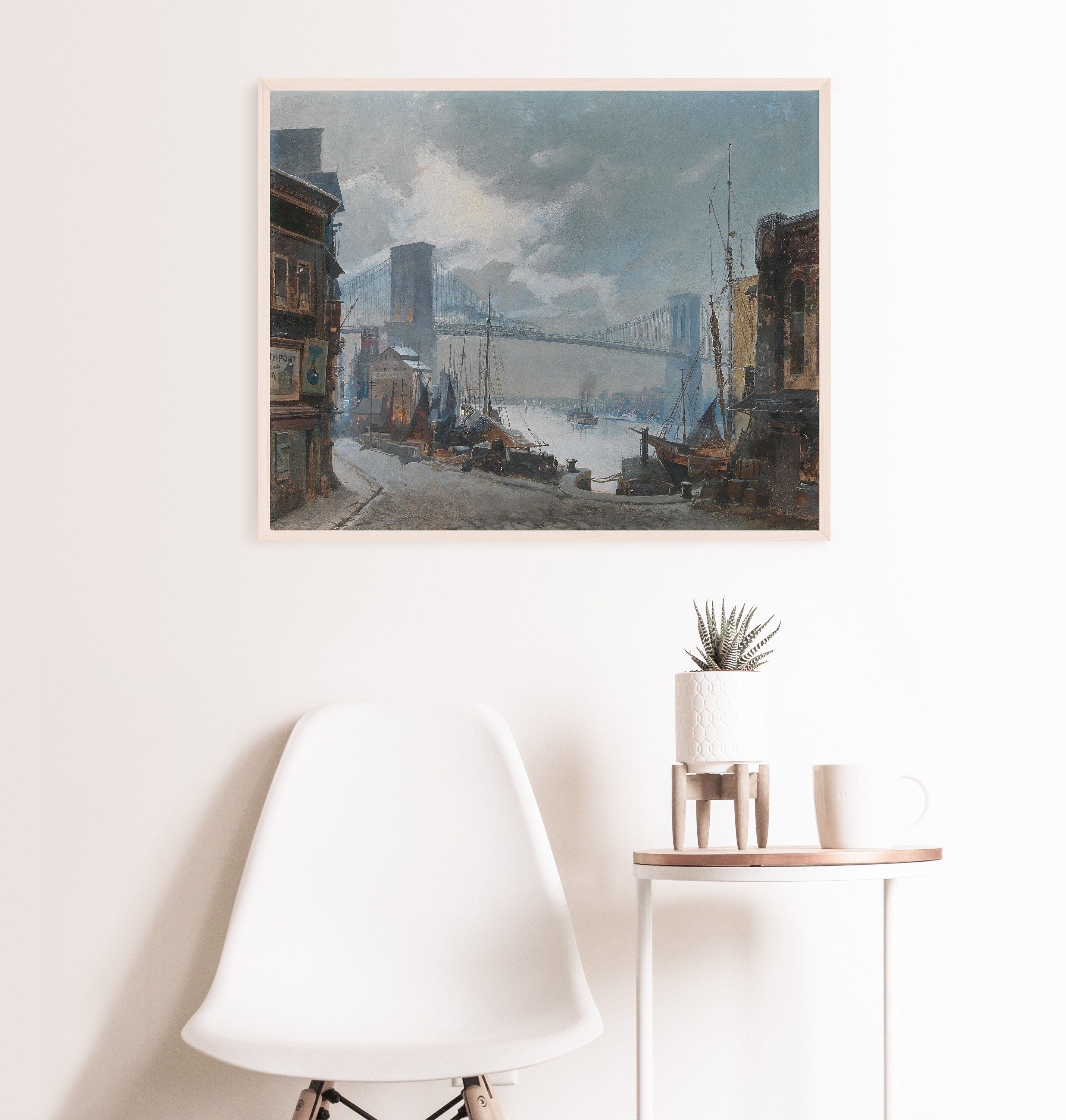 ブルックリン橋 ブルックリン ニューヨークの眺め 1900年頃 絵画