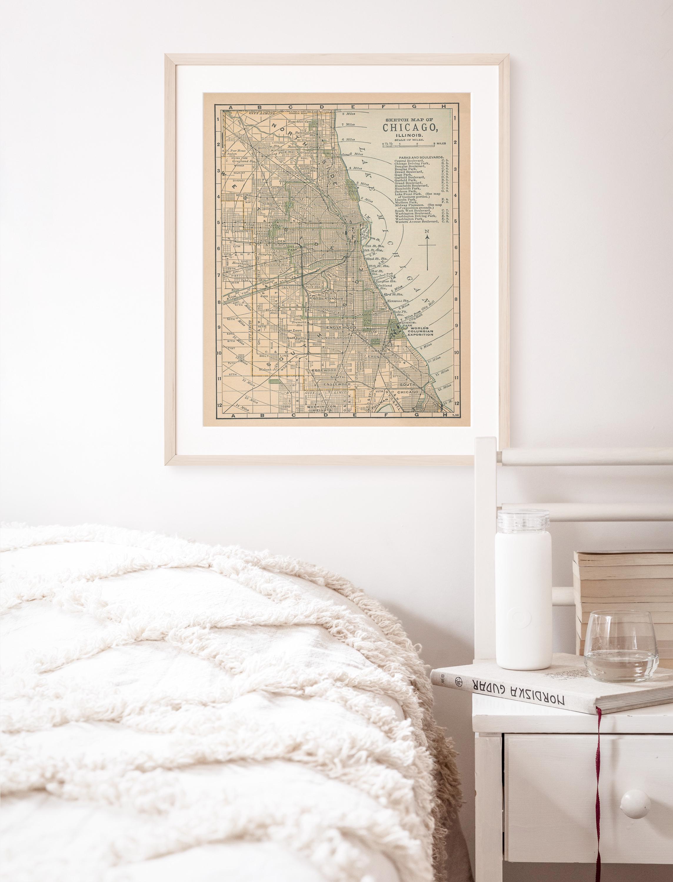 Chicago Illinois 1893 Map | Fine Art Print - Etsy