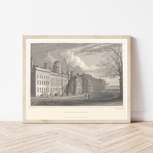 Columbia University 1831 Engraving Illustration | Fine Art Print