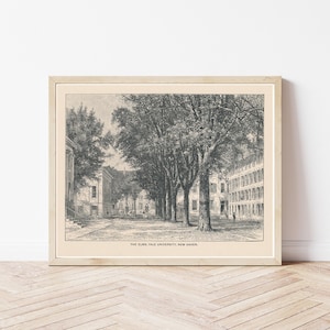 Yale University 1892 Engraving Illustration | Fine Art Print