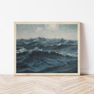 Ocean Waves & Seascape 1915 Oil Painting | Fine Art Print