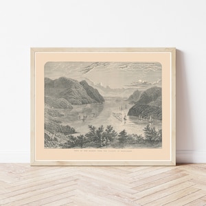 Hudson River West Point New York View 1883 Engraving Illustration | Fine Art Print