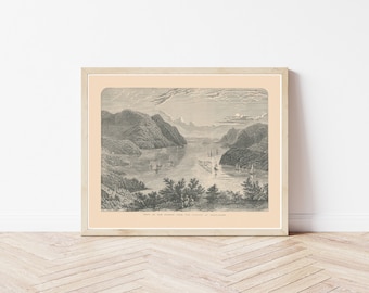 Hudson River West Point New York 1883 Engraving Fine Art Print