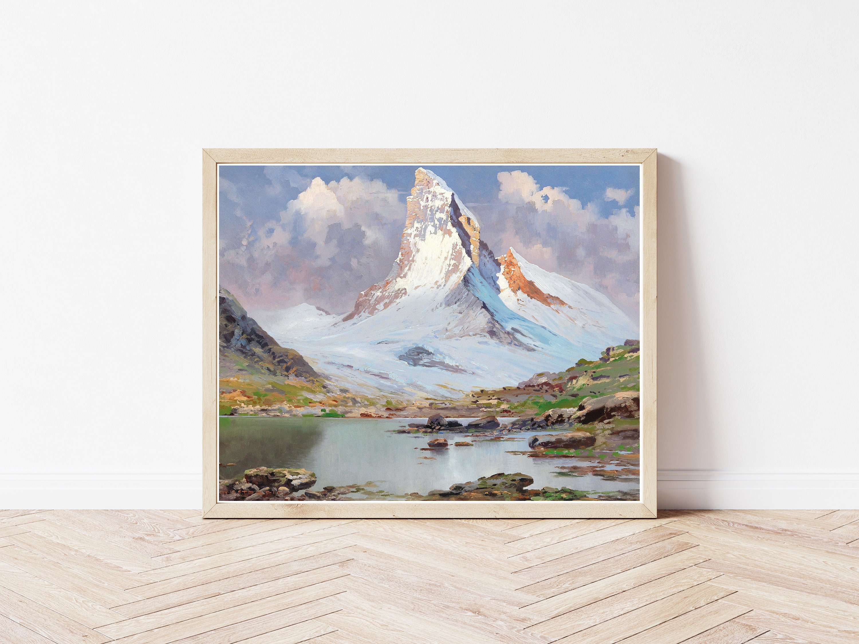 Matterhorn Mountain Zermatt Switzerland Circa 1930 Oil