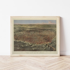 St Louis Missouri 1874 Vogelansicht Karte | Fine Art Druck