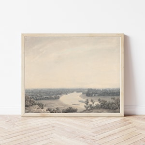 Thames River View Richmond London England United Kingdom Circa 1775 Watercolor Painting | Fine Art Print