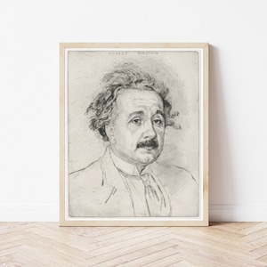 Albert Einstein Portrait 1924 Drawing | Fine Art Print