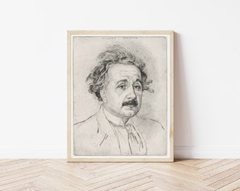 Albert Einstein Portrait 1924 Drawing | Fine Art Print