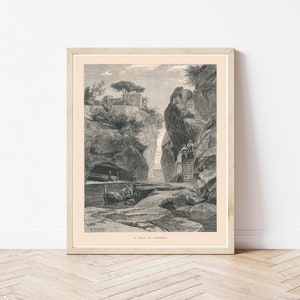Sorrento Italy Villa View 1877 Engraving Illustration | Fine Art Print