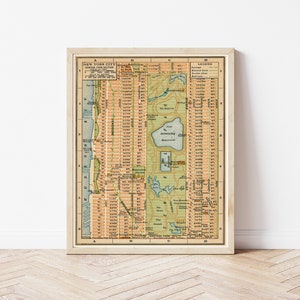Carte de Central Park, Manhattan, New York, 1916 | Impression d'art