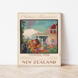 New Zealand Tongariro National Park 1930 Travel poster | Fine Art Print