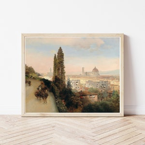 Florence, Italië, stadsgezicht, rond 1850, olieverfschilderij | Kunstafdruk