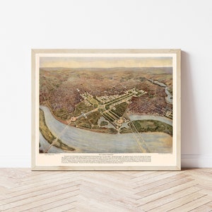 Washington DC 1915 Vogelansicht Karte Fine Art Print
