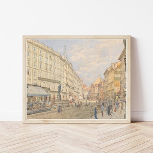 Vienna Austria Graben Street 1878 Watercolor Painting | Fine Art Print