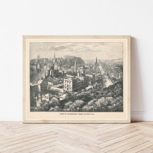 Édimbourg, Écosse, illustration de la gravure de 1892 | Impression d'art