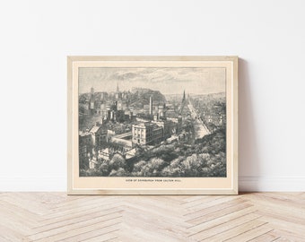 Edinburgh Scotland View 1892 Engraving Fine Art Print