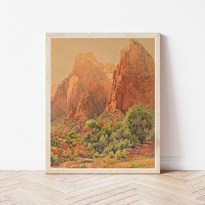 Zion National Park Utah 1924 Watercolor Painting | Fine Art Print