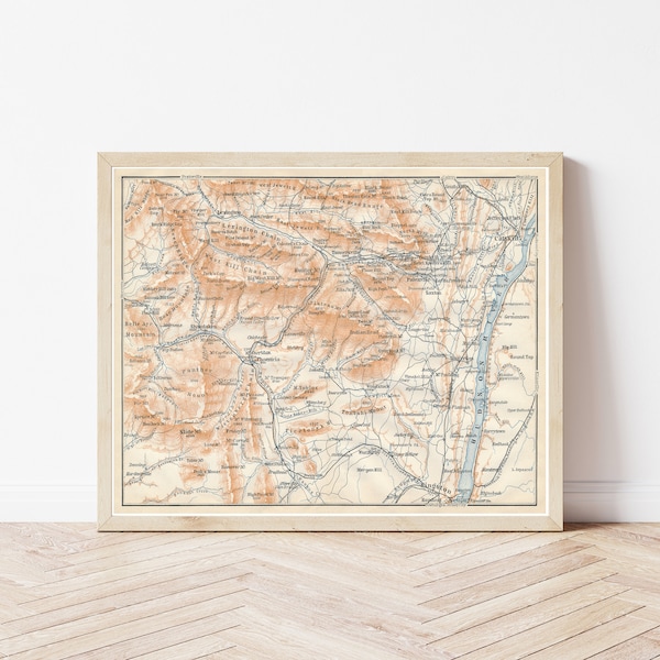 Catskill Mountains 1909 Map Fine Art Print