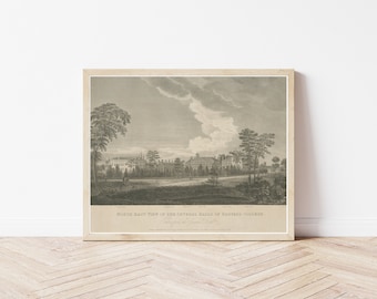 Harvard University View 1823 Engraving Illustration | Fine Art Print
