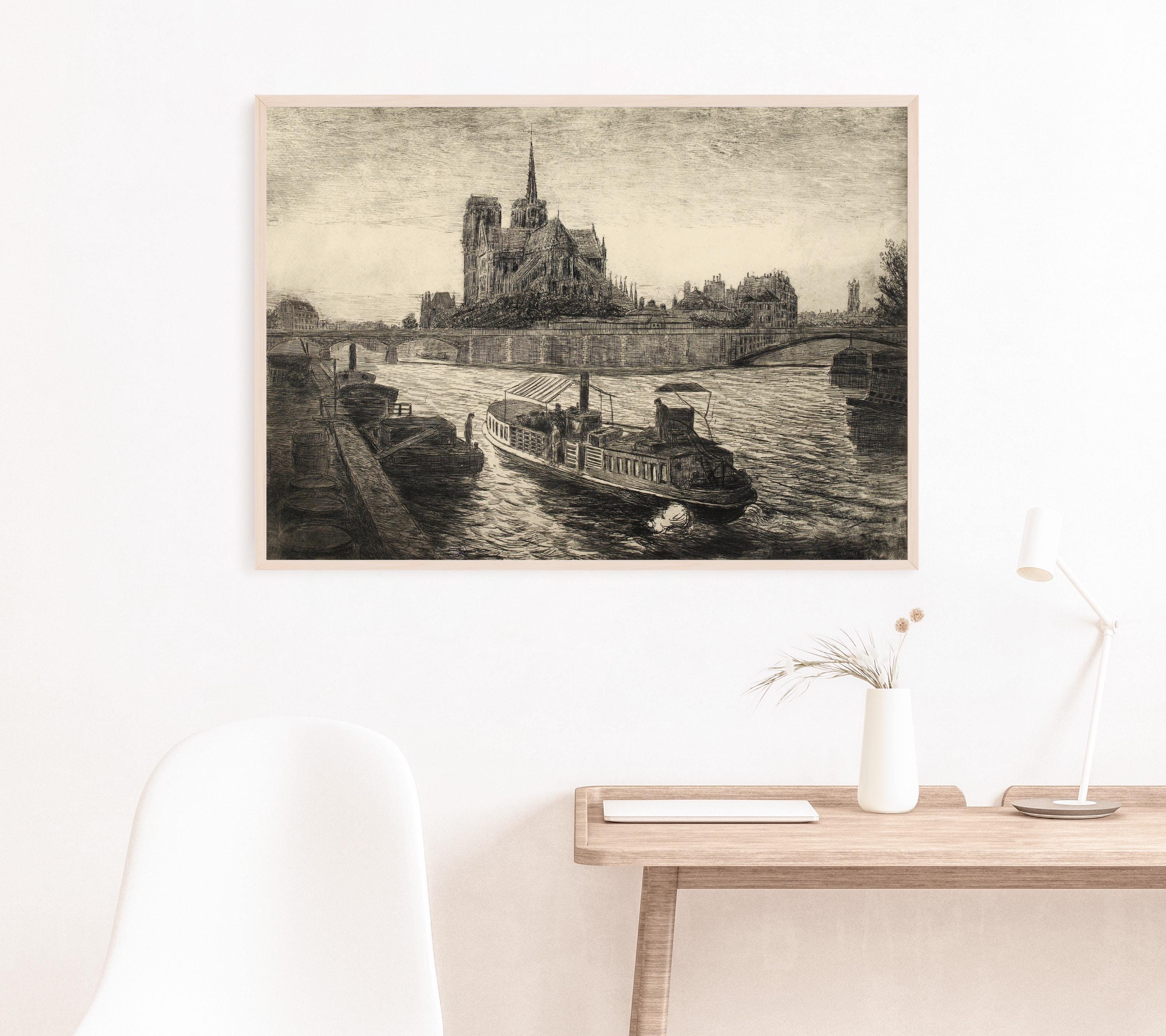 ノートルダム大聖堂、パリ、フランス、1900年頃のエッチング