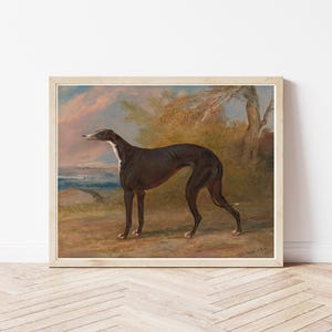 Greyhound Dog Portrait 1822 Oil Painting | Fine Art Print