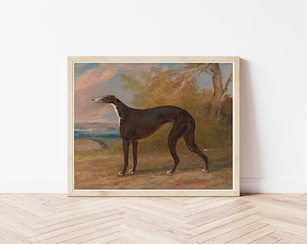 Greyhound Dog Portrait 1822 Oil Painting | Fine Art Print