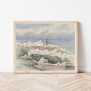 Tangier Morocco View 1891 Watercolor Painting | Fine Art Print