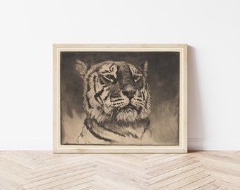 Tiger Head 1888 Etching | Fine Art Print