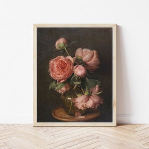 Pink Flowers Still Life 1902 Oil Painting | Fine Art Print