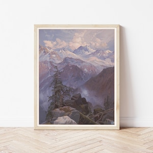 Sierra Nevada Mountains California View 1875 Chromolithograph Illustration | Fine Art Print