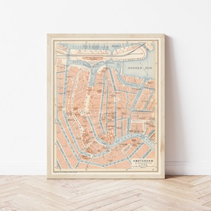 Amsterdam Niederlande 1910 Landkarte | Fine Art Druck