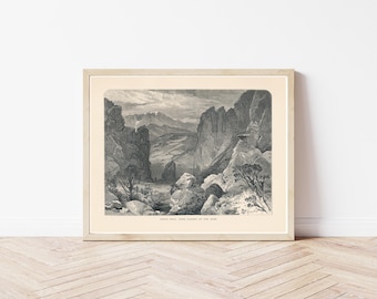 Garden of the Gods & Pike's Peak Colorado Springs Colorado 1872 Engraving Illustration | Fine Art Print