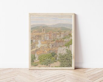 Hyeres France View 1930 Watercolor Painting | Fine Art Print