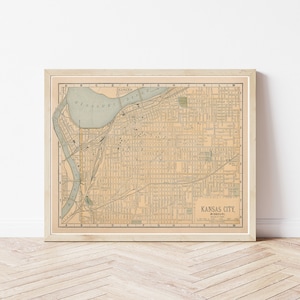 Kansas City Missouri 1893 Map | Fine Art Print