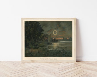 Solar Eclipse 1900 Astronomy Book Illustration | Fine Art Print