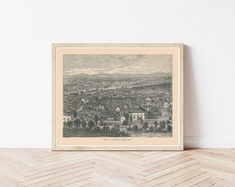 Brisbane Australien Ansicht 1890 Gravur Illustration | Fine Art Druck