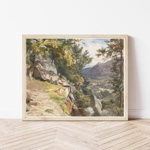 Dunkeld Scotland Area Landscape & View 1855 Watercolor Painting | Fine Art Print