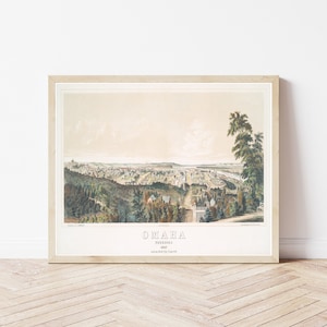 Omaha Nebraska 1867 Vogelperspektive | Fine Art Druck